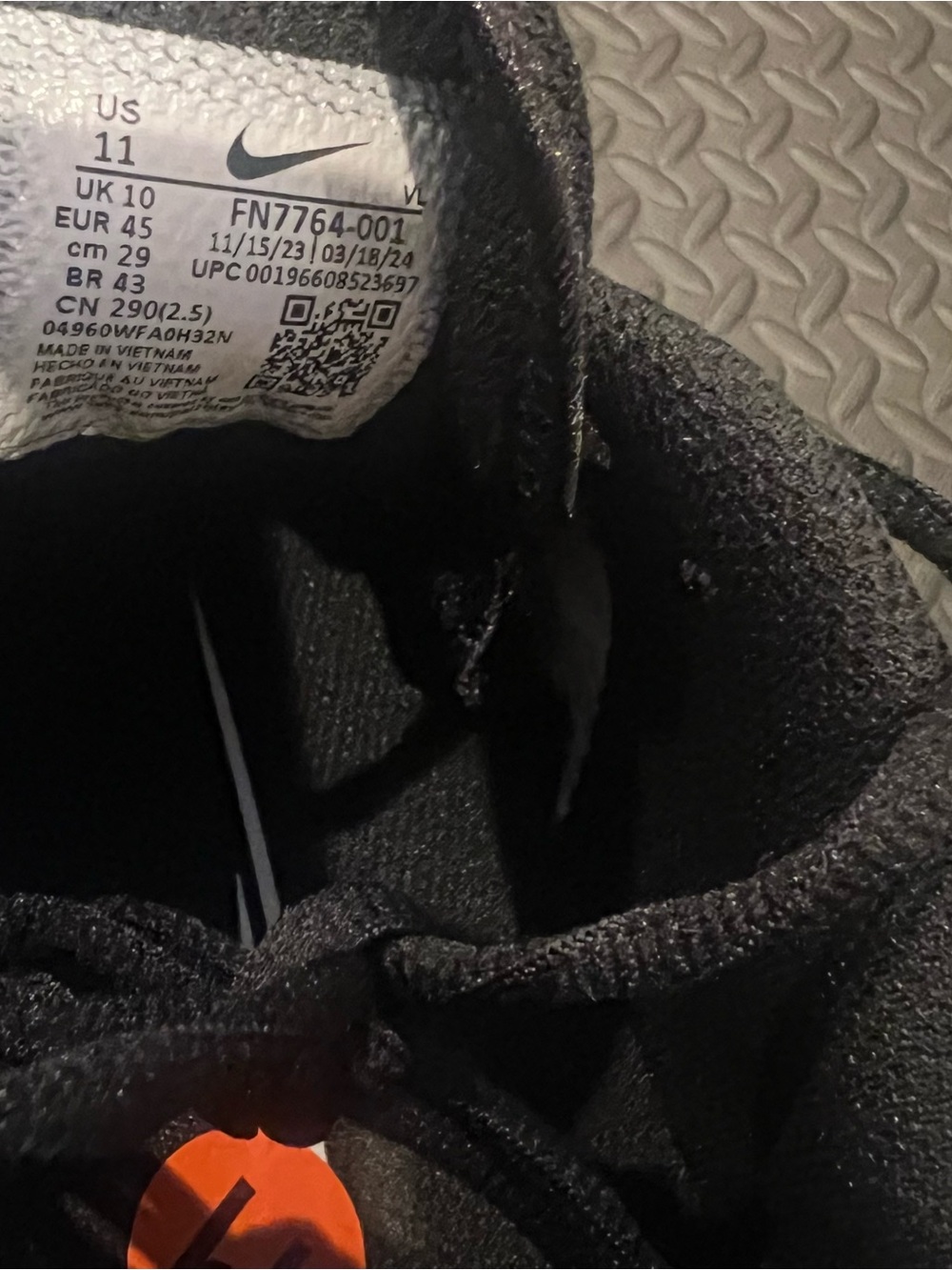 Nike Vapor Edge Speed 360 2 ‘Black Smoke Grey White‘ FN7764-001 Size 11 - Picture 8 of 8